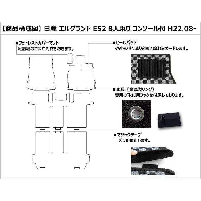 Aviles（アヴィレス） 「厚さ20mm」エルグランド E52 フロアマット「最 