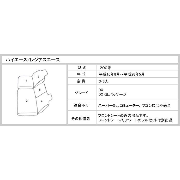 トヨタ（TOYOTA） (前席用) ハイエース 200系 DX シートカバー 高級革