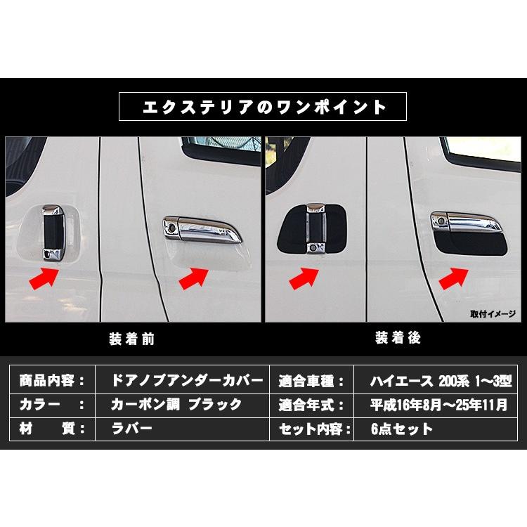トヨタ ハイエース 200系 1〜3型用 【ドアノブ アンダーカバー