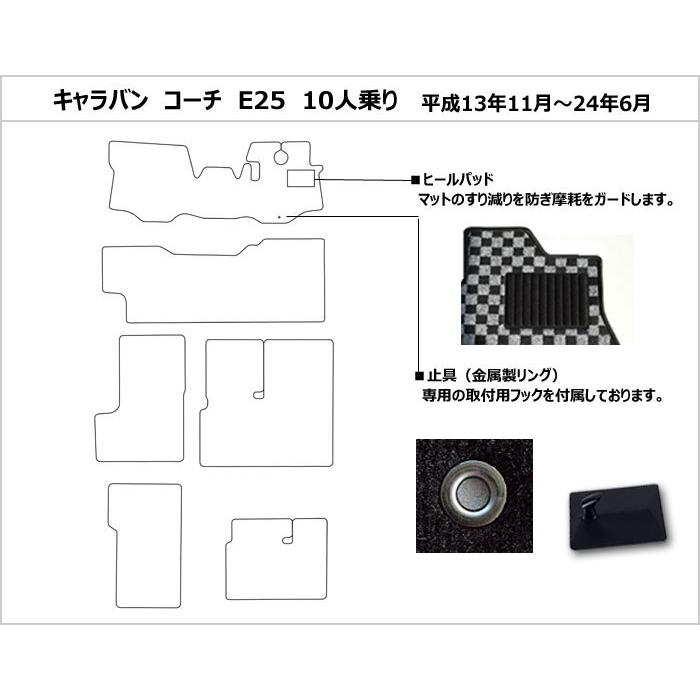 Aviles（アヴィレス） キャラバン コーチ E25 フロアマット「在庫品は