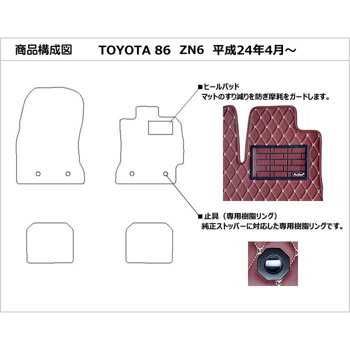 Aviles（アヴィレス） 86 ハチロク ZN6 フロアマット トヨタ 「次世代
