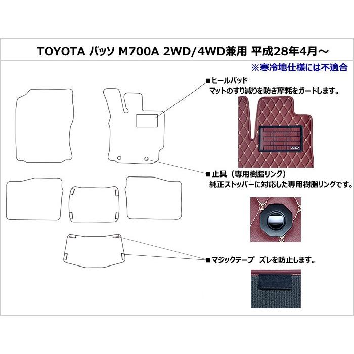定価16500円　パッソ　700系　フロアマット 楽天市場】トヨタ パッソ 700系 フロアマット （オリジナル仕様