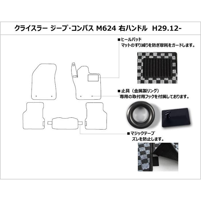 Aviles（アヴィレス） ジープ・コンパス M624 フロアマット「在庫品は