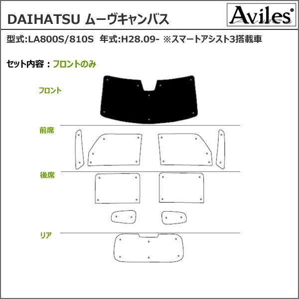 フロント1枚 ダイハツ ムーヴキャンバス LA800S サンシェード カーテン 車中泊 日除け エコ断熱シェード｜surprise-parts｜02