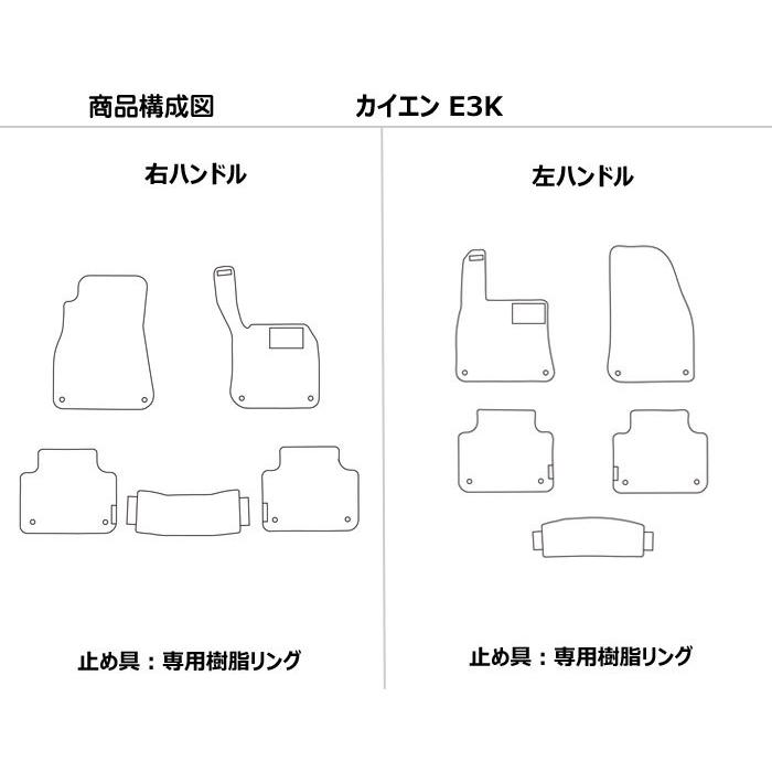 新型 カイエン E3K系 フロアマット「在庫品は当日発送可」 ポルシェ 