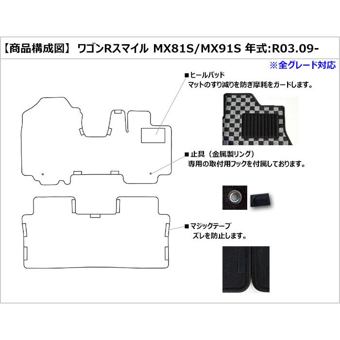 スズキ　新型　ワゴンRスマイル　フロアマット　在庫品は当日発送可｜surprise-parts｜02