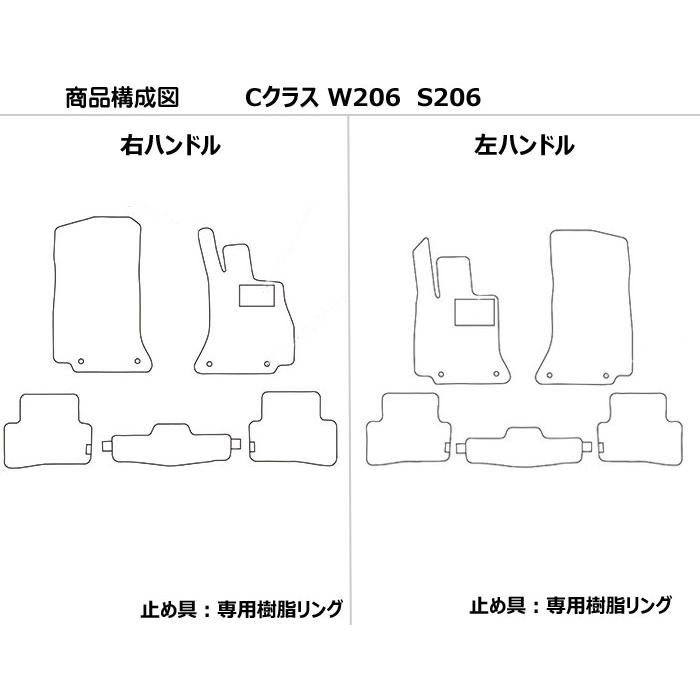 ベンツ　新型　Cクラス　W206　S206　フロアマット　在庫品は当日発送可｜surprise-parts｜02