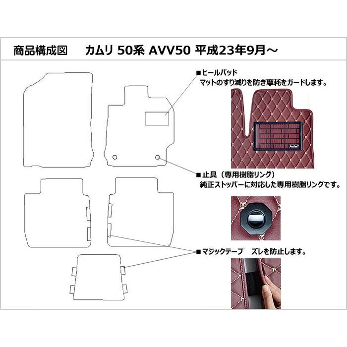 お買い得パック 防水マット トヨタ　カムリ　50系　フロアマット カーボン調