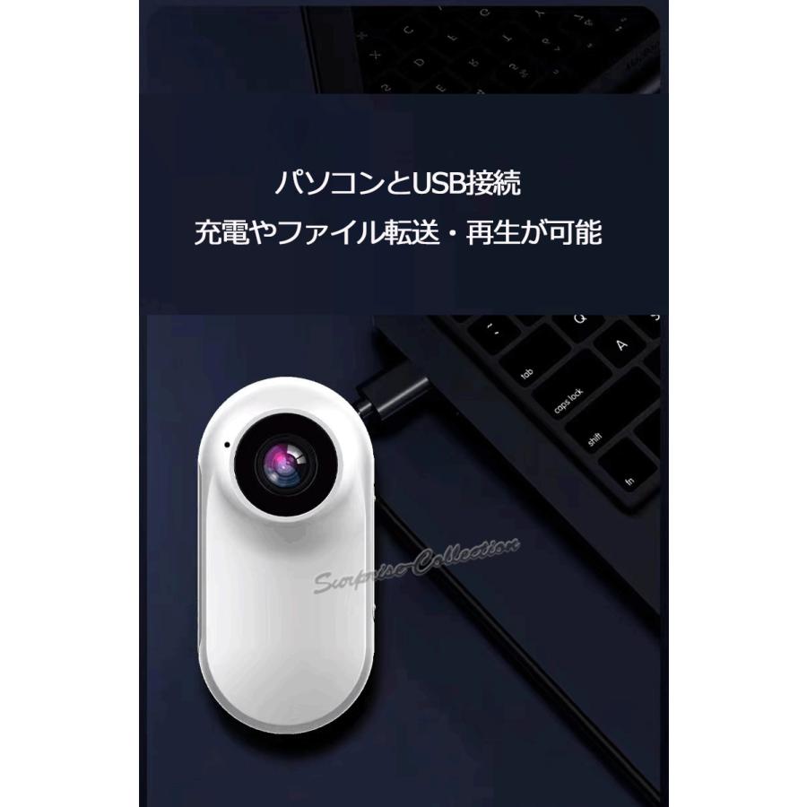 クリップ型防犯カメラ 360度 内蔵電池録画 小型カメラ