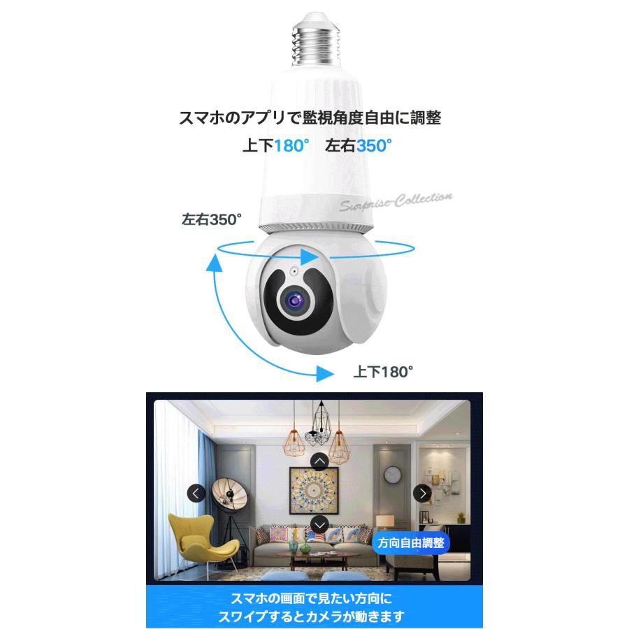 300万画素 電球型防犯カメラ ライト兼用 ネットワークカメラ 子供