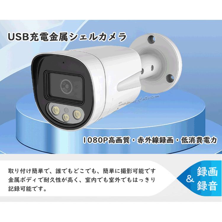 防犯カメラ 8GBMicroSDカード付き 監視カメラ 防滴 SDカード録画