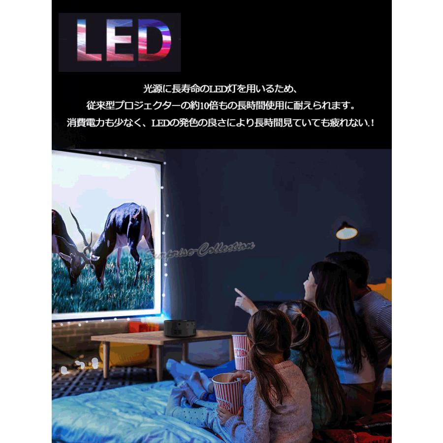 プロジェクター 小型 モバイルプロジェクター Android IOS スピーカー Led 家庭用 Led光源｜surprise-store｜05