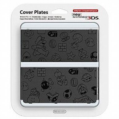 new 3ds きせかえプレート No.005 エンボス加工・マリオモノグラム 中古ニンテンドー3DSハード きせかえプレート NO.005 マリオモノグラム