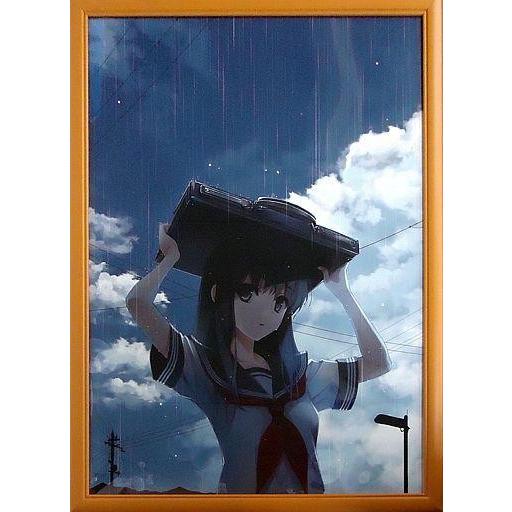 中古アニメムック 深崎暮人 描き下ろし額装複製原画 Summer Rain Rain 描き下ろし額装複製原画 Summer