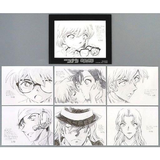 中古原画イラストボード 名探偵コナン 黒鉄の魚影 卓上複製原画 7枚