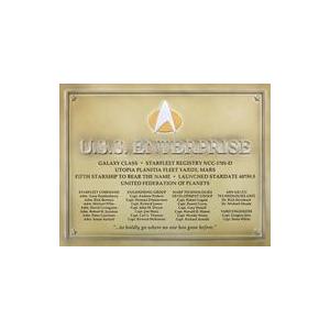 中古雑貨 U.S.S.エンタープライズ NCC-1701-D 就航記念プレート 「隔