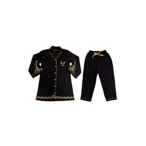 中古衣類 ナイトレイブンカレッジ校章 式典服デザイン 巾着付きパジャマ ブラック LLサイズ