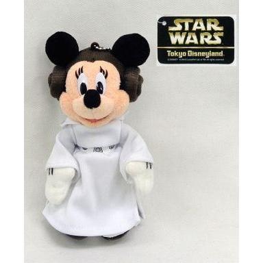 中古ぬいぐるみ ミニーマウス(レイア姫) ぬいぐるみバッジ 「スター・ツアーズ：ザ・アドベンチャーズ・コンティニュー」 東