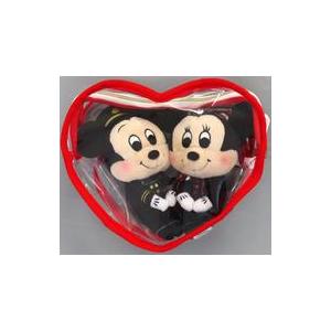 中古ぬいぐるみ ミッキーマウス＆ミニーマウス ハートのポーチ入り JAL
