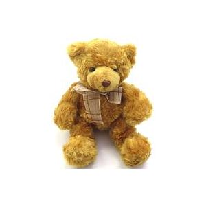 中古ぬいぐるみ テディベア(ブラウンチェックリボン) 24cm ぬいぐるみ