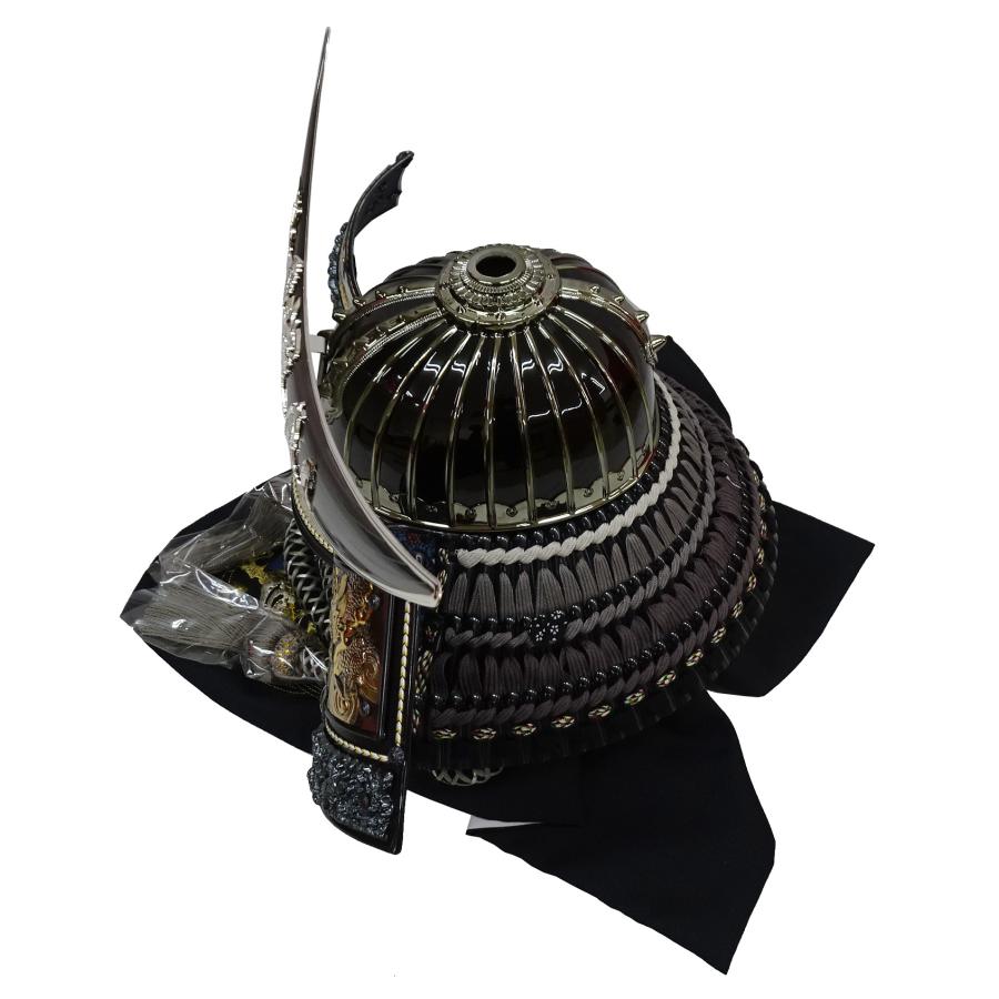 名将.伊達政宗公ブロンズ兜 間口60cm金彩金龍平飾り 25号伊達政宗ブロンズ着用兜（正絹縅）