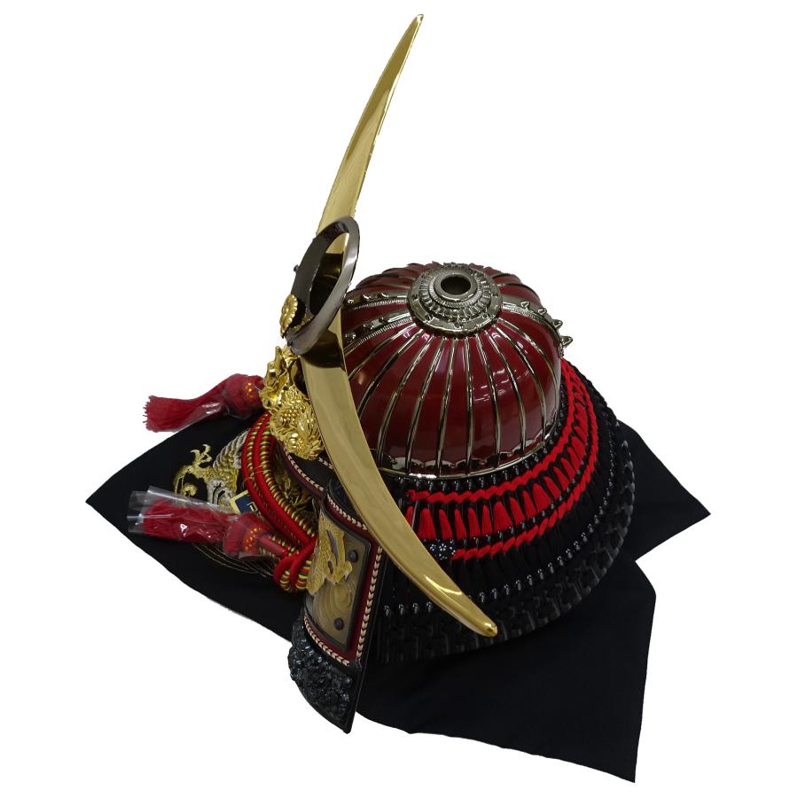五月人形 兜飾り 上杉謙信 25号ブロンズ着用兜 正絹縅赤鉢 間口60cm