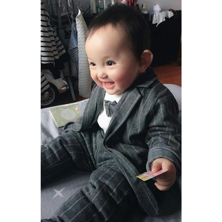 男の子 スーツ Cuteshower 子供スーツ ベビー服 フォーマル 洋服 お宮参り 入園式 結婚式 七五三 3点セット ストライプ グレ Jupiterdegree In