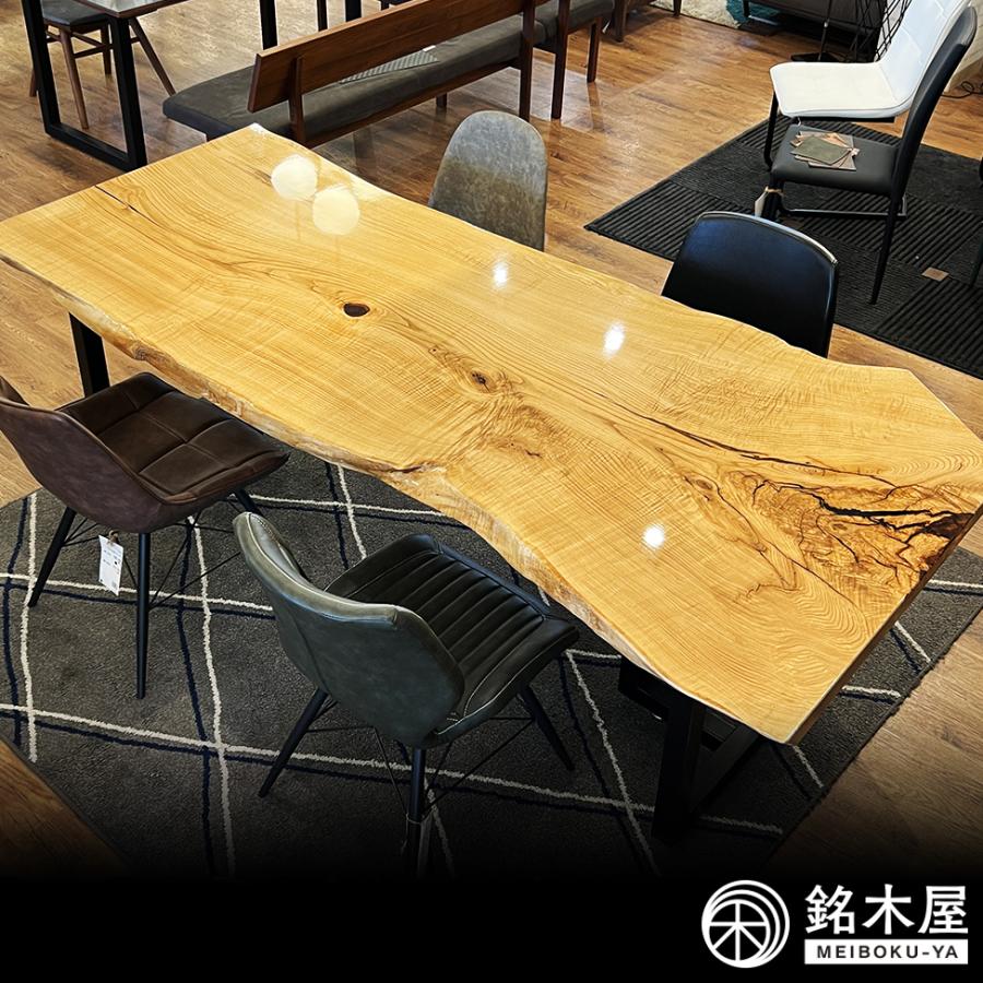 値下げ☆お買い得 W176サイズ 一枚板ダイニングテーブル 塗装無料☆