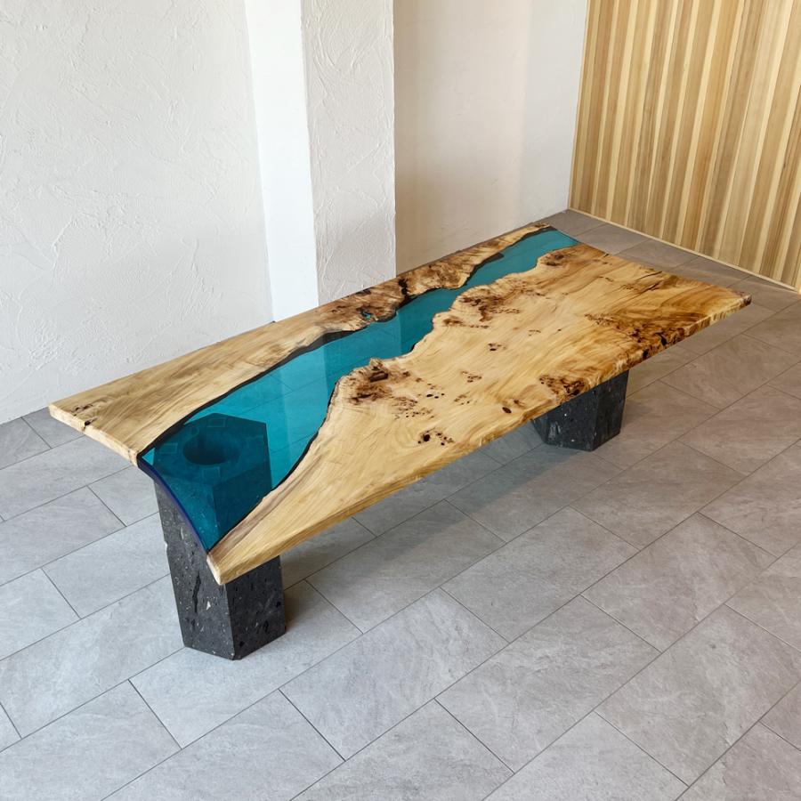 ポプラ レジンテーブル ダイニングテーブル 一枚板 ウレタン塗装 天然