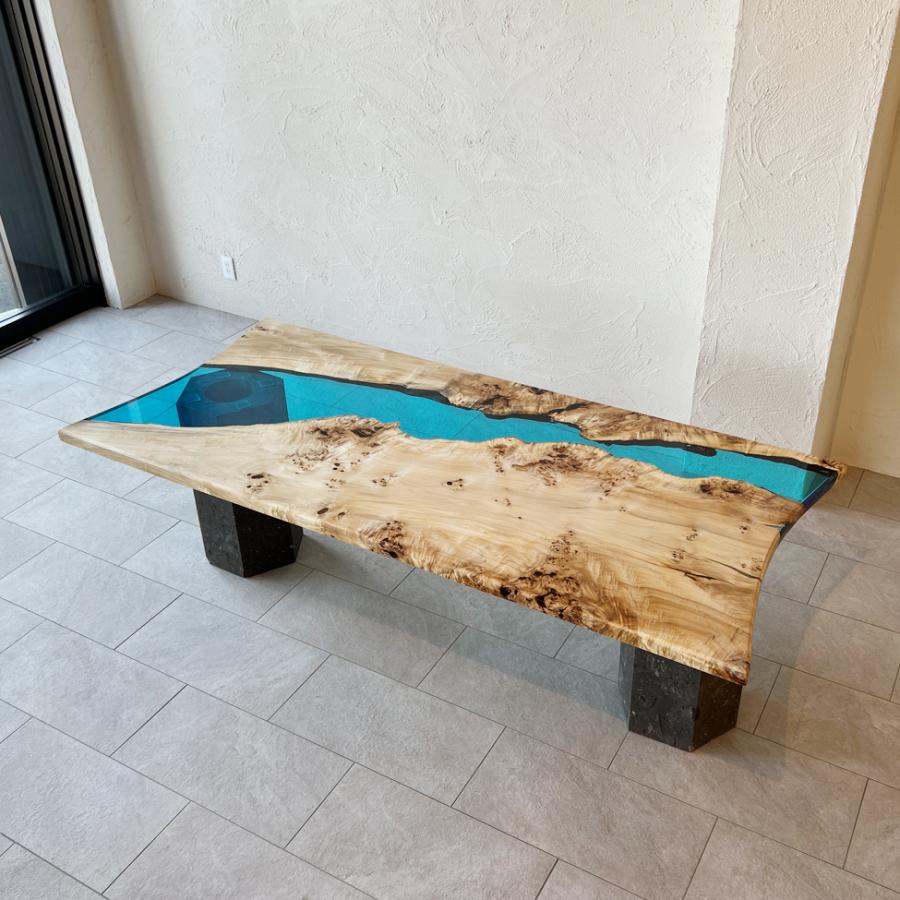 ポプラ レジンテーブル ダイニングテーブル 一枚板 ウレタン塗装 天然