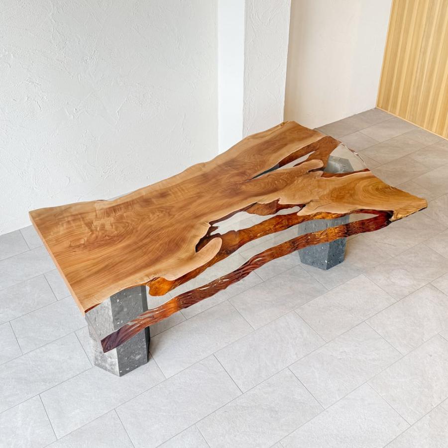 一点もの】サクラ 桜 レジンテーブル ダイニングテーブル 一枚板