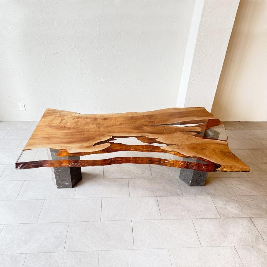 桜×レジン一枚板テーブル 一点もの】サクラ 桜 レジンテーブル ダイニングテーブル 一枚板