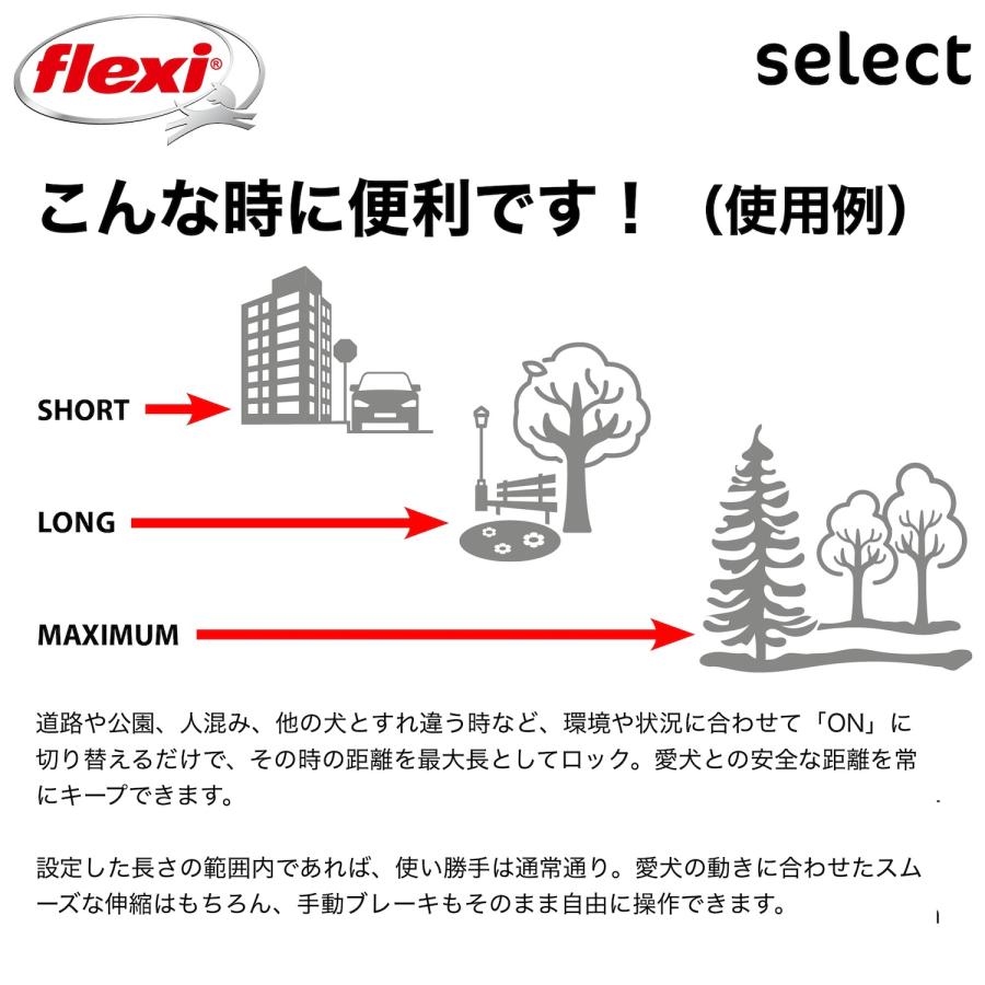 フレキシ 伸縮リード セレクト テープ (25kg以内) 7m 可変式 長さ調整可能 ドイツ製 犬用リード | flexi | 06