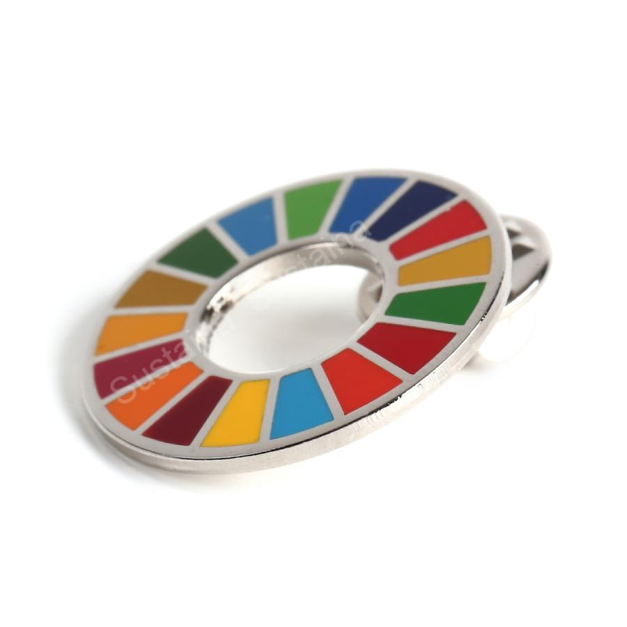 SDGs バッジ 本物 17の目標 ピンバッジ 正規品 国連開発計画ショップ限定 平型タイプ 予備の留め具付き｜sustaina1｜05