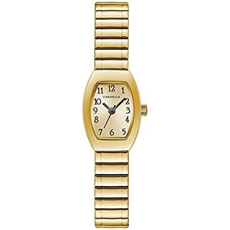 人気絶頂 Traditional Caravelle Quartz Expans Gold-Tone Steel Stainless Watch, Ladies 腕時計