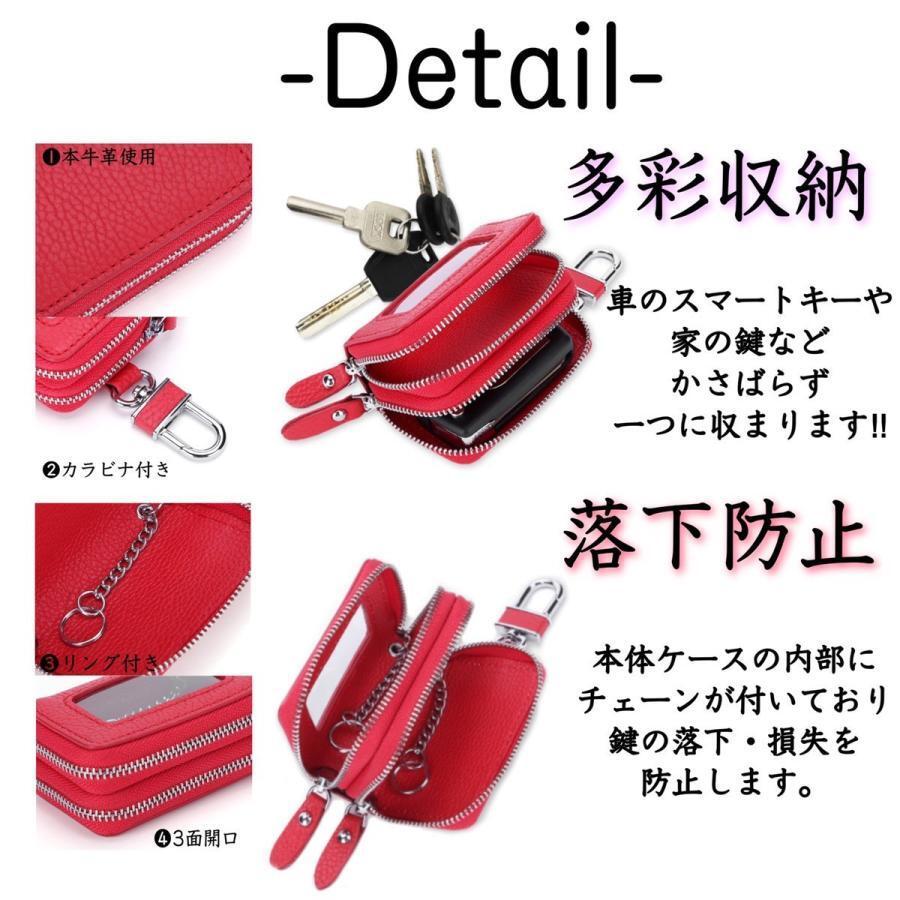 スマートキーケース クリア窓付 2個収納 2個 ダブルジッパー 窓付き