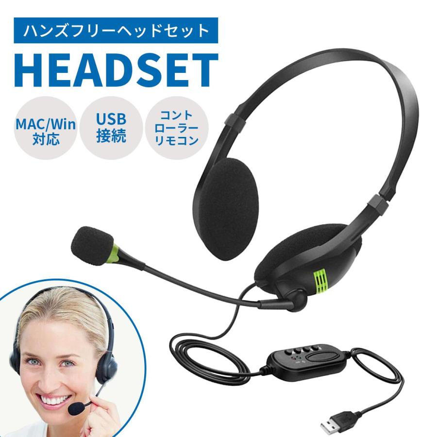ヘッドセット USB マイク 有線 ヘッドフォン イヤホンマイク マイク