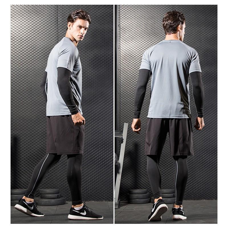 ジャージ 上下 メンズ 4点セット 半袖 ハーフパンツ レギンス スポーツウェア 夜間 トレーニング ジム ランニング ヨガ 動きやすい 0m0002 Su Su Mu 通販 Yahoo ショッピング