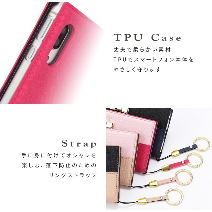 AQUOS sense3 ケース sense3lite sense3basic アクオスセンス3 TPU ケース 手帳 耐衝撃 カバー 手帳型 リング リボン おしゃれ SH-02M SHV45 SH-RM12｜susumu｜06