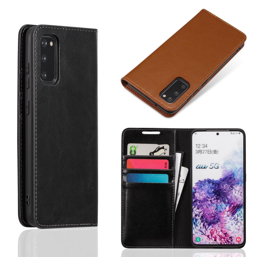Galaxy S20 5G ケース ギャラクシーS205G スマホケース 手帳型 本革