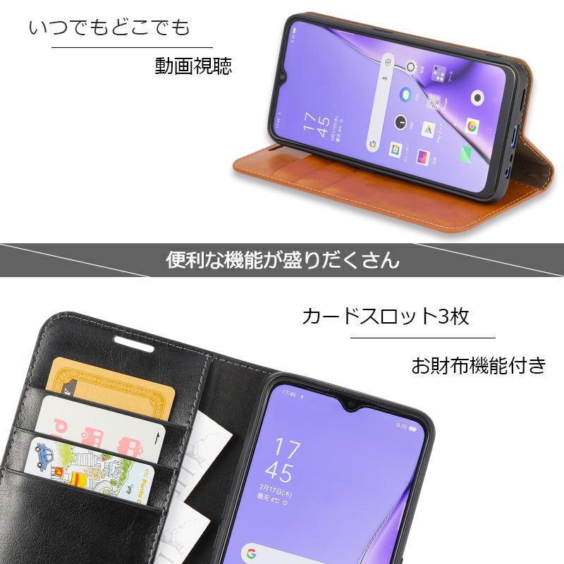 OPPO A5 2020 ケース オッポA5 スマホケース 手帳型 本革 レザー