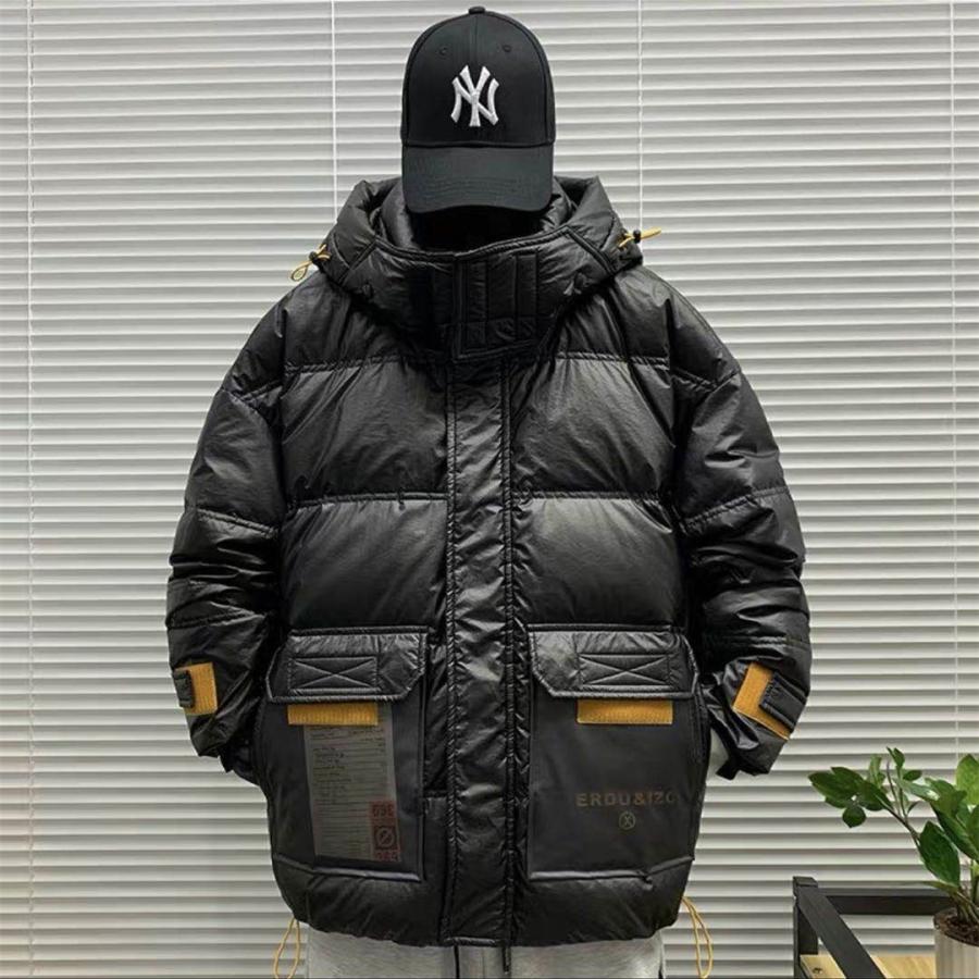 ダウンコート メンズ ダウンジャケット 冬アウター 流行 ピカピカ 冬用 カジュアル おしゃれ かっこいい 人気 韓国ファッション 防寒 暖かい あったか 保温 再再販