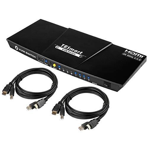 TES-HKS0401A2U-USBK :TESmart HDMI KVM Switch 4ポートKVMスイッチ 4K60Hz PC切り替えサポートマルチメディアキーボード&Mouse USB