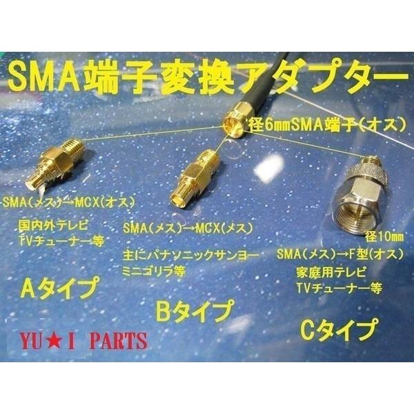 Ω地デジアンテナ変換プラグ 変換アダプタ SMA端子から MCXメス MCXオス F型3個セット ユピテル パナソニックゴリラ 楽ナビ|sutandjp|02