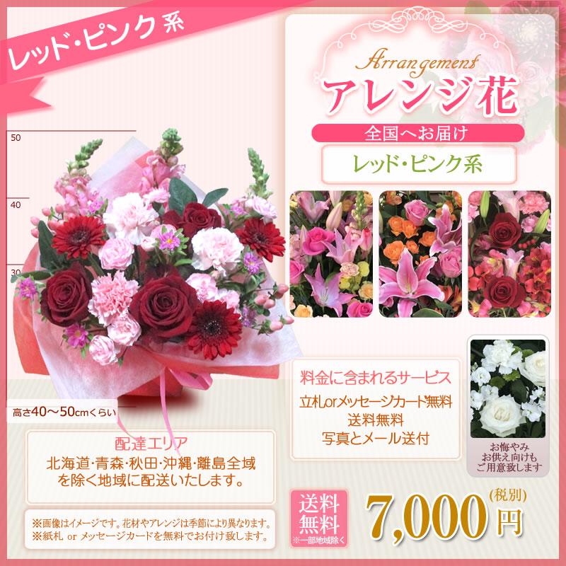 フラワーアレンジメント アレンジ花(M) 7000円(税別) 40cm位 お祝い