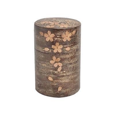 お気にいる 総皮茶筒 中長 霜降皮 散花 食器 超目玉 Seasonarians Co Uk