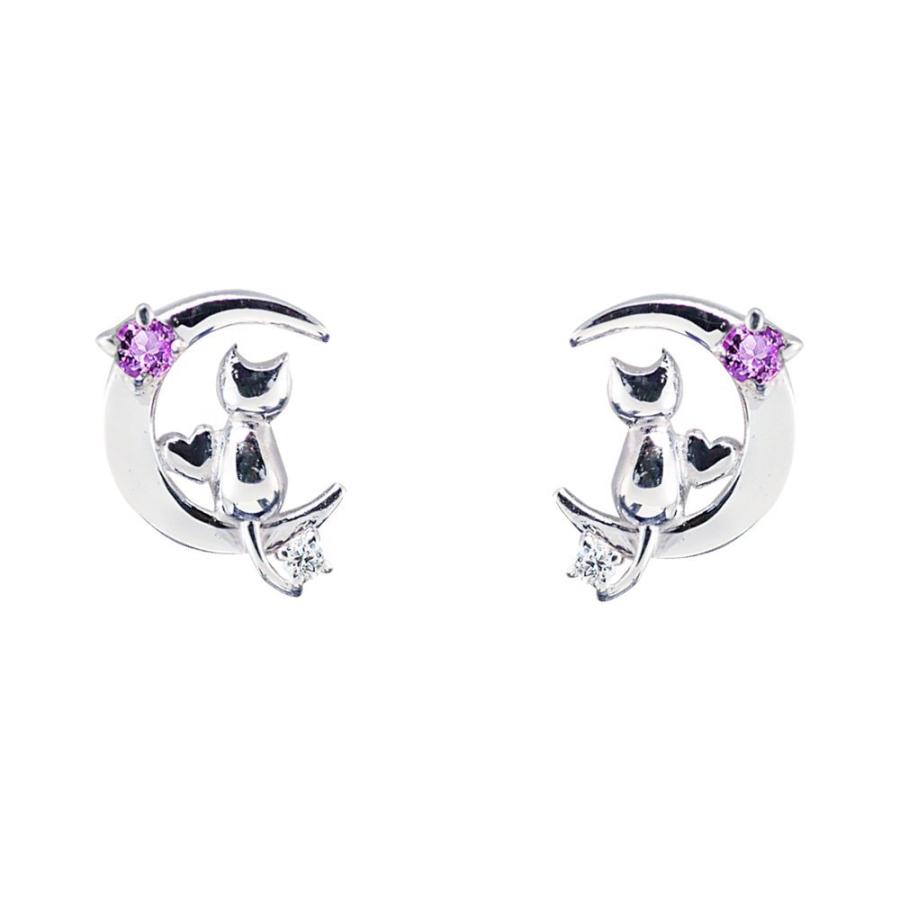 人気no 1 選べる 誕生石 誕生日 女性 付き 三日月 レディース プレゼント ピアス ネコ ダイヤモンド シルバー アメジスト 2月 12種類 11s グット Www Roylesbrook Lancs Sch Uk