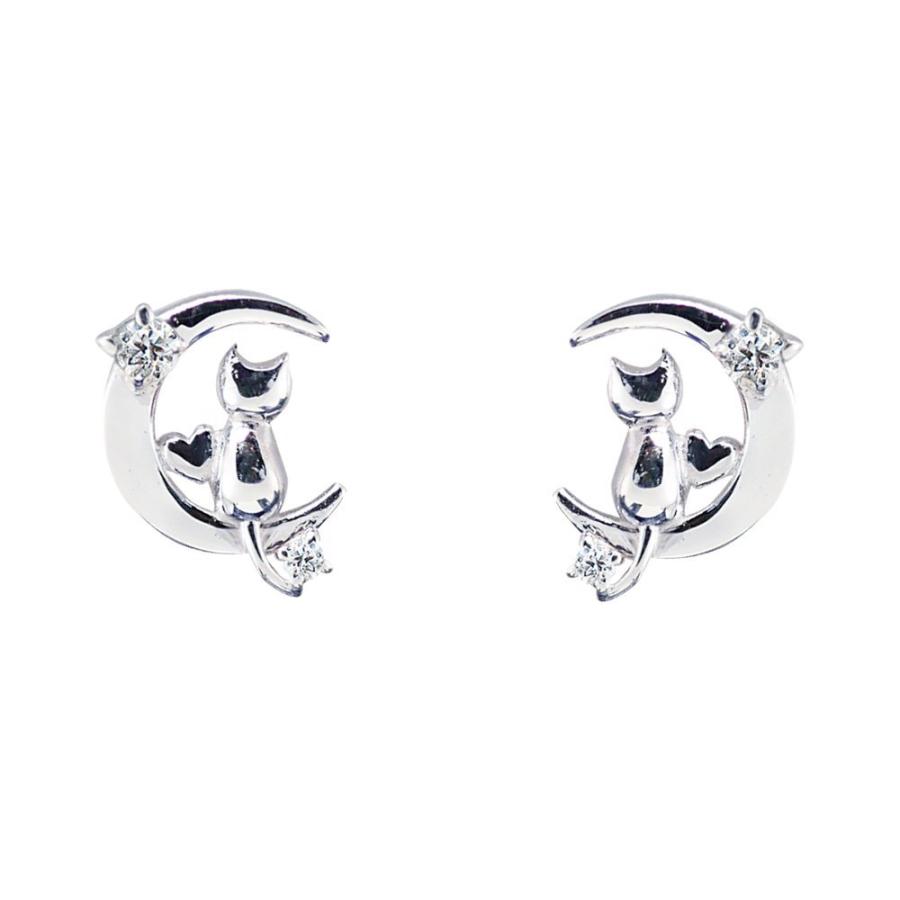 標準小売価格 選べる 誕生石 誕生日 女性 付き 三日月 レディース プレゼント ピアス ネコ ダイヤモンド ダイヤモンド シルバー 4月 12種類 11s 新作激安 Jeromejack Fr