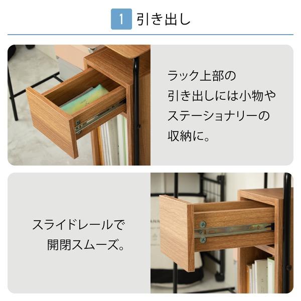 パソコンデスク おしゃれ 省スペース コンパクト 収納 l字 シンプル スリム 引き出し 木製 北欧 棚 ラック 幅 80cm スチール pcデスク 【代引不可】｜sutekihiroba｜06