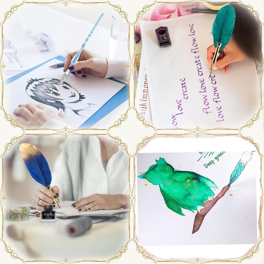 ガラスペン セット ガラスディップペンインクボトルセット 羽ペン アート A1e 素敵な暮らし 通販 Yahoo ショッピング